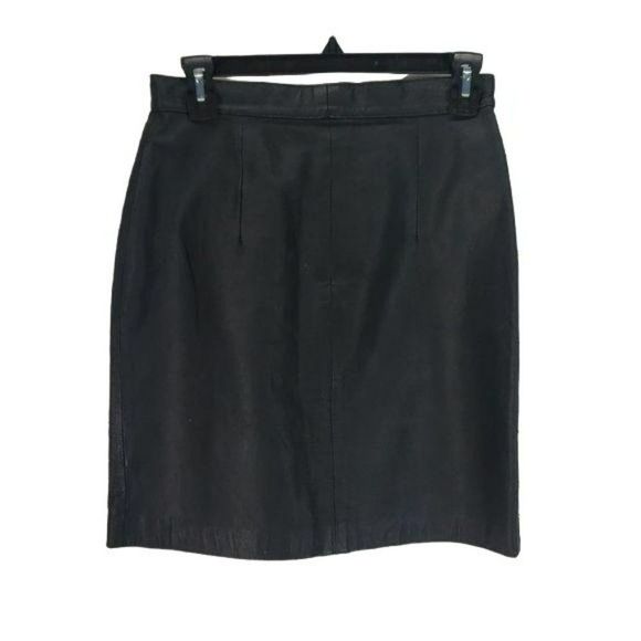 Cosa Nova Woman's Black Vintage Genuine‎ Leather Skirt Size 9 - Picture 1 of 8